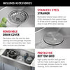36” Workstation Undermount Single Bowl 16 Gauge Stainless Steel Farmhouse Apron Front Kitchen Sink with WorkFlow™ Ledge and Accessories